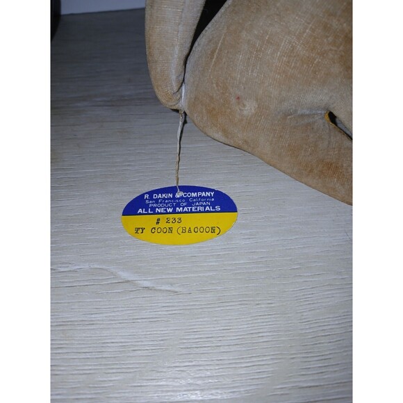 R Dakin Dream Pets Ty Coon Racoon Stuffed Animal Sawdust #233 7" Vintage - Picture 3 of 16